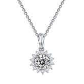 1.0Carat Round Moissanite Sunflower Pendant